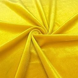 Cambik Yellow Velvet Fabric Cloth Material 1 Meter-image-2