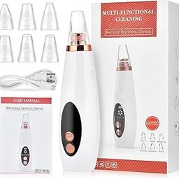Electric Blackhead Removal Tool Acne Extractor Facial Cleaner Suction Tools Kit for Women, Men USB Rechargeable LED Display with 6 Suction Probes-12