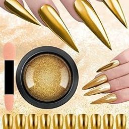 Gold Chrome Nail Art Powder, Mirror Effect Metallic Pigment for Professional Manicure-43