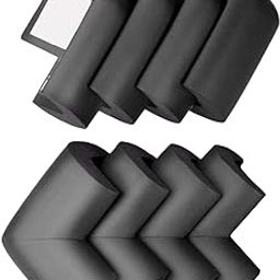 BabyPro BabyProofing Corner Guards with (12mm, Pack of 8) Strong Adhesive Tape by Certified Professional Childproofer for Covering Sharp Edges & Corners of Bed, Table & Furniture (Black)-29