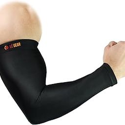 LéGear High Performance Arm Sleeves for Athletic Arm Sleeves Perfect for Cricket, Bike Riding,Cycling Lymphedema, Basketball, Baseball, Running & Outdoor Activities (Sold as a Pair) (Black)-17