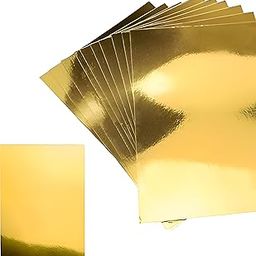 Lansing A4 Gold Metallic Paper Sheets, Gold Foil Mirror Cardstock Shimmering Paper for Weddings & Party Invitations and Cardmaking - 10Pcs-21