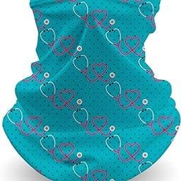 Teal Pink Stethoscope Nurse CNA Neck Gaiter, Nurse face covering mask, biker face mask, registered nurse, emergency nurse-image-28