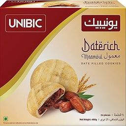 Unibic Daterich Maamoul Center Filled Date Cookies 480gm, Made with Wheat, Tasty & Healthy Daily Snack, No Maida-image-1