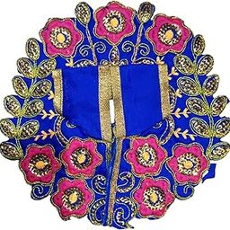 Designer 3 No. Laddu Gopal Poshak with Floral Embroidery (Blue)-22