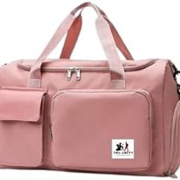 Nylon 44 CMS Imported Travel Duffle Bag Sports Gym Shoulder Bag for Women with Wet Pocket & Shoe Compartment Weekender Overnight Travel Luggage Bag (2 Pocket Pink)-picture-26