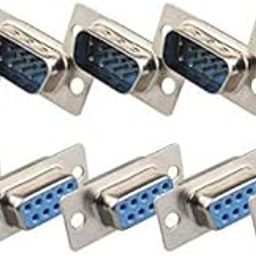 TECHDELIVERS® Combo RS 232-9 Pin Male and Female Jack Plug Serial Port Connector Socket Adapter Changer Coupler DB-9 Straight (5 Pairs)-7