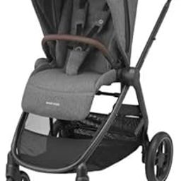 Maxi Cosi Street Baby Stroller, Birth to 4 Years (22kg) - Carry Cot & Reversible Seat, One-Hand Fold, 5-Point Harness, 4-Wheel Suspension, Adjustable Push Bar, Large Basket, UPF50+ Canopy, Washable Cover - Select Grey-45