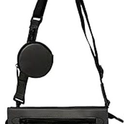 Leather Shoulder Bag Small Men's Handbag Bag for Fishing Camping Daily Use Gray-image-75