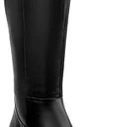 baxxico Women's Faux Leather Formal Slip-on Knee Zipper Shoes-picture-36