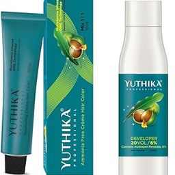 Yuthika Professional Creme Hair Color And Developer Combo Pack, 1.0 Natural Black Hair Colour 100gm & Hair Color Developer 20 Volume (6%) 250ml-image-38