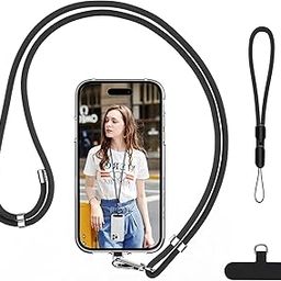 AccuPrints Universal Mobile Phone Lanyard with Card Holder, Adjustable Nylon Neck Strap-58