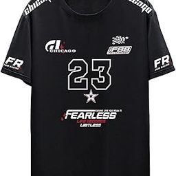 SXV 'Chicago 23 fair Racing’ Printed Cool Aesthetic Oversized Baggy Cotton T-Shirt for Men-image-80
