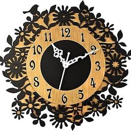 Nozvera 15 Inches Wooden Analog Wall Clock for Home Stylish Latest Silent Non Ticking Antique Wall Clock for Living Room Decorative Big Size Wall Clock for Home Bedroom Hall & Office-image-36