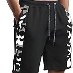 Men's Self Designed Casual Printed Cotton Regular Shorts, Workout Shorts, Elastic Waist Running Shorts with Pockets-4