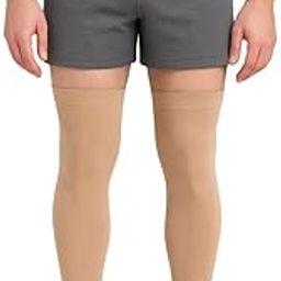Fash N Vibe Compression Stockings Open Toe Below Knee Sleeve Pair Beige Stretch Sock for Men Women Calf Leg Support Binder Foot Cover Swelling Aid Travel Comfort Fit Wrap-image-39