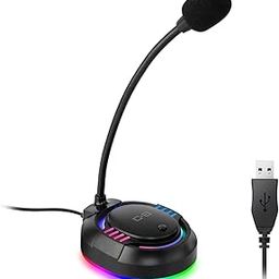 C G CHANGEEK USB Microphone, Plug & Play Condenser Mic with Mute Button, RGB Lighting for Desk Decoration, Compatible with PC, Laptop, PS4/PS5 – Ideal for Gaming, Streaming, Work & Study (CGS-M2)-13