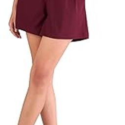 Burgundy Front Pleated Shorts-image-40