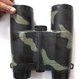 Trade Globe Outdoor Observing Army Style Folding Binoculars Telescope Toy Military Color Spy Gear Bird Watching Travel Stargazing Hunting Concerts Sports with Neck Strap for Kids-image-0