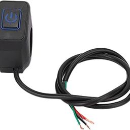 Yctze 22mm Motorcycle Handlebar Switch,Motorbike ATV Light Switch Control Button Waterproof Universal for Headlight(ABS Metal) (Blue)-15