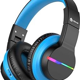 iClever Bluetooth Headphones with Mic, Headphones for Kids with 74/85/94dB Volume Limited Over The Ear Headset, 40H Playtime, Bluetooth 5.0, BTH12 Headphones for Boys Children Headphones, Blue&Black-23