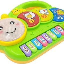 Goyal's Happy Caterpillar Piano Musical Toys for Babies and Kids with 8 Keys, Drum Pads and Music Switch Button(Multicolor)-27
