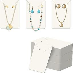 DEEPTAGS Paper Jewellery Display Cards For Earring, Bracelet, Jewelry, Necklace- White, 200 Pcs-image-65