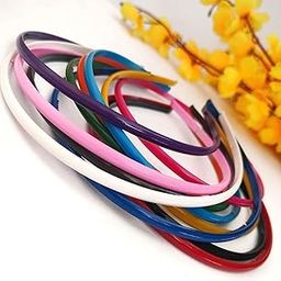 12 Multi Color Plastic Hair Bands Set for Women: Stylish Twist Plait Headbands, Elastic Girls Hair Accessories, School Hairbands, Trendy Hair Collection-image-67