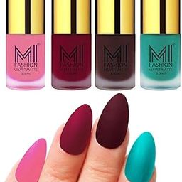 MI FASHION Velvet High Finish Matte Nail Polish Combo Set Radiant Nails 9.9ml Each Baby Pink, Mauve, Wine, Sky Blue (Pack Of-4)-image-72