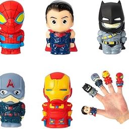 KAIRA TOY Superhero Finger Puppets for Kids – Soft Rubber Tiny Hands Toys, Bath Finger Puppets, Birthday Party Cosplay Puppet Toy, Storytelling & Learning Aid, 5Pcs Set-18