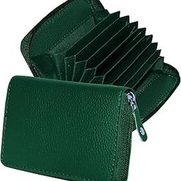 PU Leaher Green Card Holder/Men's/Wallets Zip Card Holder Wallet-image-7