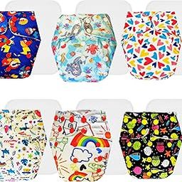 Dumbledo Premium Cloth Diaper with Cotton Insert (Pack of 6) | Dry Feel and Comfortable | 6-Layer Absorbent Pad | Easy to Clean | Everyday Diapering Essential | 3 Months – 3 Years | Unisex Baby-image-76