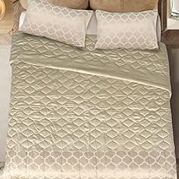 Saral Home Noor All Season Medium Weight Reversible Single Quilt/Comforter 60x90 “ & Matching 1Pillow Covers 17x27-image-97