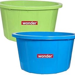 Wonder Homeware Tub 40 Heavy Qyality Tub Set, 2 pc Tub Set 38 LTR, Blue Green Color, Made in India, KBS01908-image-14