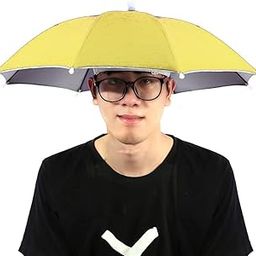 Hat Umbrella for Kids Girls and Boys Yellow color Cap Hat Umbrella for Adults, Women, Men (Yellow)-20