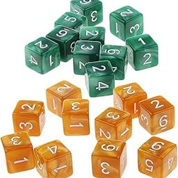 HEAVENGLOW 20Piece Six Sided Dice D6 for Playing D&D RPG Party Game Coffee and Green | Accessories | Role Playing Games | Games-image-29