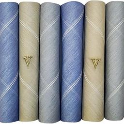 Men's Cotton Pastel Handkerchief (Pack Of 6) Blue, Beige, Grey-image-17