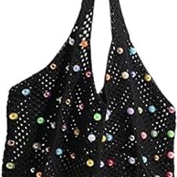 LICHTS®Woven Beach Summer Bag Casual Fashion Summer Crochet Purse for Gift Spring Shopping Black|Clothing, Shoes & Accessories | Womens Handbags & Bags| Womens Handbags & Bags|1 Woven-image-60