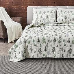 Lodge Bedspread Twin Size Quilt with 2 Shams. Cabin 3- Piece Reversible All Season Quilt Set. Rustic Quilt Coverlet Bed Set. Truckee Collection (Full / Queen)-image-58