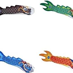 UJEAVETTE 4pcs Creative Dragon Flag Outdoor Windsock Carp Streamer Hanging Decor-image-83