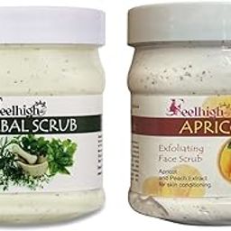 Face & Body Herbal Scrub Helps to Hydration to The Skin Enriched Natural Cleansing Exfoliant-500ml and Apricot Scrub Enriched with Apricot & Peach Extract Skin Conditioning Scrub 500ml-picture-0