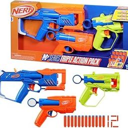 Nerf N Series Triple Action Pack, 3 Blasters, 12 N1 Darts Compatible Only with Nerf N Series Blasters, Outdoor Games for Kids, Ages 8+,Foam Dart Blaster-image-59