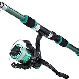 Sougayilang Fishing Rod and Reel Combo, Ultralight Spinning Reel with 1.8m Telescopic Spinning Rod-Green-1.8M-picture-23
