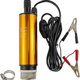 Asian Pums DC 12V 100W 30L/min Lift 3-4Mtr, Submersible Water Oil Diesel Fuel Transfer Fluid Pump for Refilling Cans, Drums, Car Truck Caravan Marine Boat (Colour Gold)-32