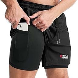 2 in 1 Active Dual Shorts with Inner Tights Layer | Men's Double Layer Short for Running, Gym & Sports-14
