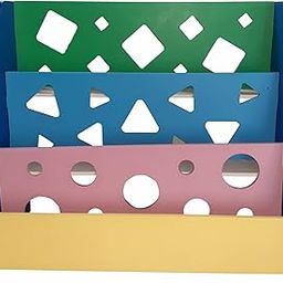 Tantrums Montessori Wooden Colourful Bookshelf for Kids | Book Storage Organizer for Toddlers | Must Have in Home Play Schools & Kindergarten | Front Facing Display Book Shelf for Children-0