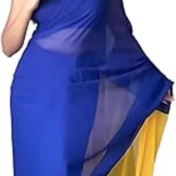sidhidata Women's Georgette Plain Ready To Wear one Minute Saree With Unstitched Blouse Piece-picture-12