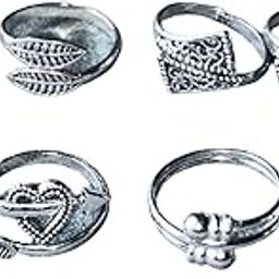 Women & Girls Metal Fancy Glossy finish Toe Ring Adjustable Bichiya/Leg Finger Ring-Combo-4 (A_C_P_110804_Silver)-image-102