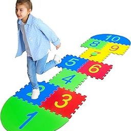VGRASSP Hopscotch Game Mat Toy for Kids - Safe Indoor Play for All Season, Interlocking, Learning Number Mat for Boy, Girls Toddlers-picture-12