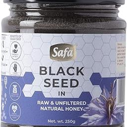 Safa Black Seed Honey Immune Booster Organic Honey Raw Unprocessed Natural Kalonji Honey Unheated With No Added Sugar|For Nurturing Growing Children & Adults Natural, Unpasteurized, 250G Glass Jar-image-27